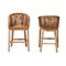 Baxton Studio Mario Modern Bohemian Natural Brown Finished Teak Wood and Rattan 2-Piece Counter Stool Set 232-2PC-13250-ZORO - alternate 2